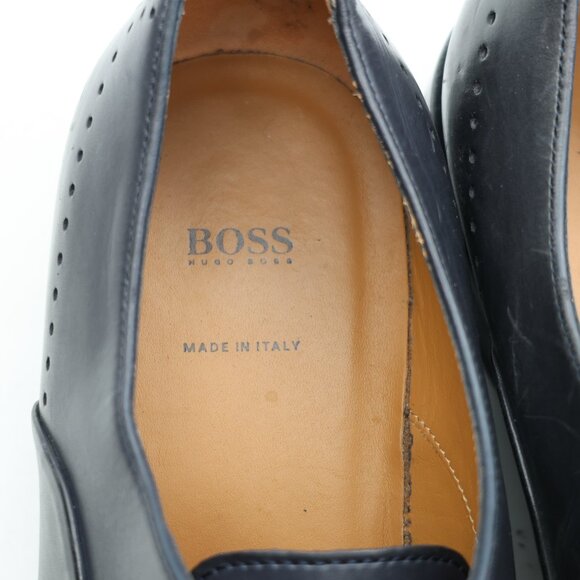 Hugo Boss Tailored Oxfords Dress Shoes Mens Size US 8 UK 7 Navy Gray Leather main image 9